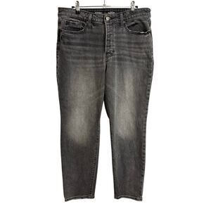 Old Navy Jeans Womens 12 Gray High-Waisted O.G. Straight Ankle Button Fly